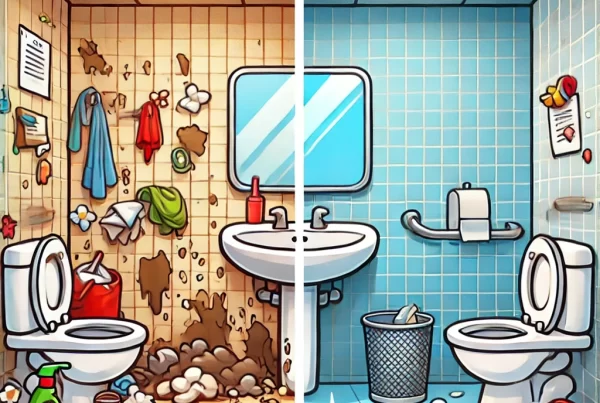 Before and After Dirty office Washroom